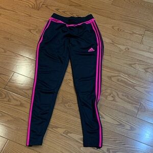 Adidas Women’s Joggers Black with Pink Stripes xs